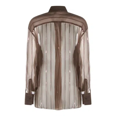 Brunello Cucinelli Shirts Dark Chocolate In Brown