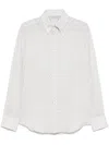Brunello Cucinelli Linen Grey Shirt With Classic Button-down Design In Grey