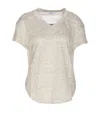 Brunello Cucinelli Bead-embellished Linen And Silk-blend Jersey T-shirt In Grey