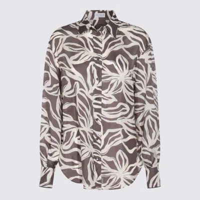 BRUNELLO CUCINELLI SHIRTS MARRONE/PANAMA