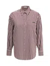 Brunello Cucinelli Bead-embellished Striped Cotton-sateen Shirt In Multi