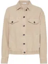 Brunello Cucinelli Collared Neck Jacket Buttoned Cuffs In Multicolor