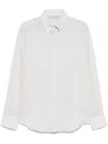 Brunello Cucinelli Linen Grey Shirt With Classic Button-down Design In Multicolour