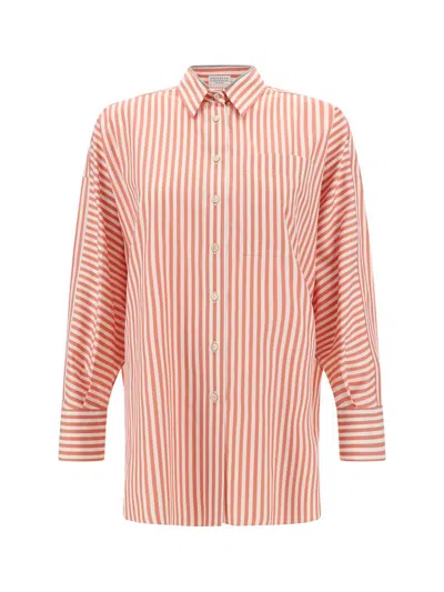 Brunello Cucinelli Shirt In Orange