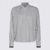 Brunello Cucinelli Shirts Panama/blue In Gray