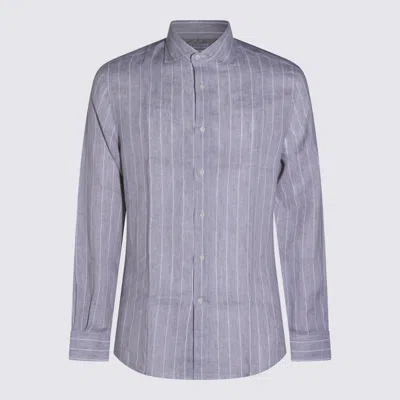 Brunello Cucinelli Collared Long-sleeved Shirt In Purple