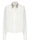 Brunello Cucinelli Lightweight Cotton Shirt With Contrasting Details In White
