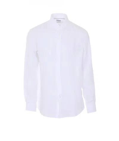 Brunello Cucinelli Men Linen Easy Fit Shirt In White