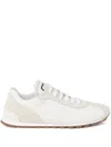 Brunello Cucinelli Embellished Suede-trimmed Stretch-knit Sneakers