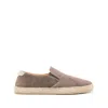 Brunello Cucinelli Leather Espadrilles With Contrast Heel Panel In Brown