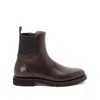 Brunello Cucinelli Matt Leather Chlesea Boots With Shiny Detail Shoes In Brown