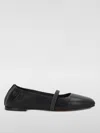 Brunello Cucinelli Nappa Ballerina With Shiny Strap In Schwarz
