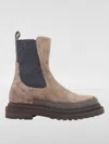 Brunello Cucinelli Flat Ankle Boots  Woman Color Brown In 棕色