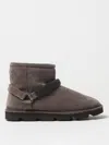 Brunello Cucinelli Women Suede Ankle Boots With Shearling Lining In Dove Grey