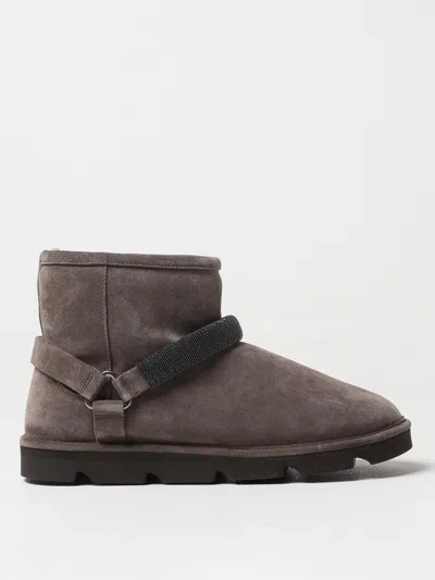 BRUNELLO CUCINELLI FLAT ANKLE BOOTS BRUNELLO CUCINELLI WOMAN COLOR DOVE GREY,412469073