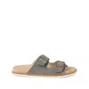 Brunello Cucinelli Slides Sandals In Suede Leather In Grey