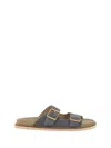 Brunello Cucinelli Slides Sandals In Suede Leather In Grey