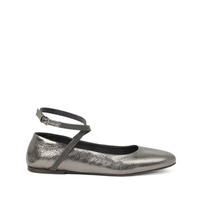 Brunello Cucinelli Shoes Metallic In Gray