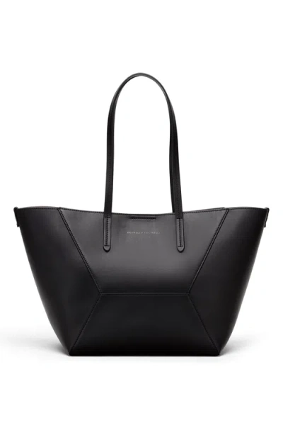 Brunello Cucinelli Shopper Bag With Monili In Black