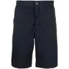 Brunello Cucinelli Men Cotton Bermuda Shorts In Blue