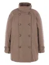 Brunello Cucinelli Short Button Detailing Down Jacket In Neutral