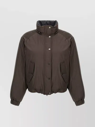 Brunello Cucinelli Short Puffer Jacket With Hood And Pockets