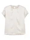 Brunello Cucinelli Short Sleeve Blouse In Neutral