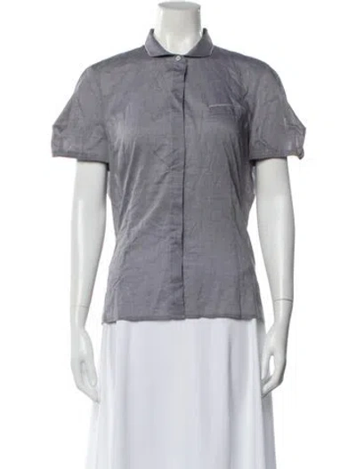 Pre-owned Brunello Cucinelli Short Sleeve Blouse In Gray