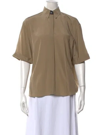 Pre-owned Brunello Cucinelli Short Sleeve Blouse W/ Tags In Neutral