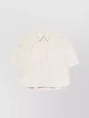 Brunello Cucinelli Short-sleeved Relaxed Fit Shirt With Textured Fabric In White
