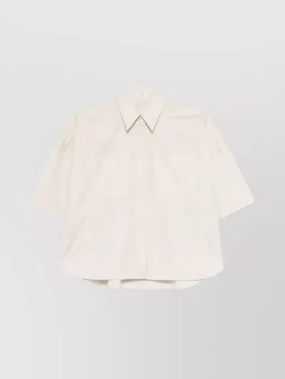 BRUNELLO CUCINELLI SHORT SLEEVE BOXY TOP WITH CHEST POCKETS