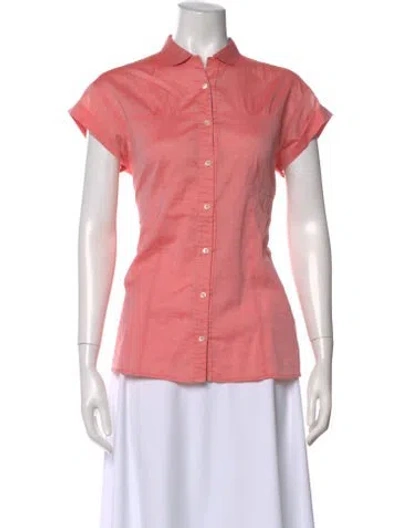 Pre-owned Brunello Cucinelli Short Sleeve Button-up Top In Pink