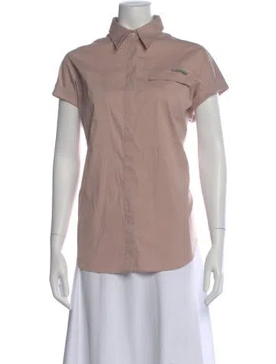 Pre-owned Brunello Cucinelli Short Sleeve Button-up Top W/ Tags In Pink