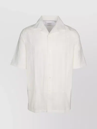 Brunello Cucinelli Short Sleeve Cotton Poplin Shirt In White