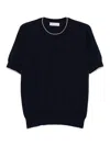 Brunello Cucinelli Men's Knitted Cotton T-shirt In Blue