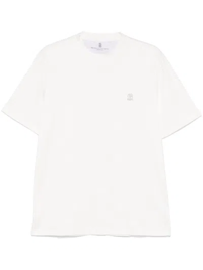 BRUNELLO CUCINELLI COTTON JERSEY CREW-NECK T-SHIRT WITH LOGO