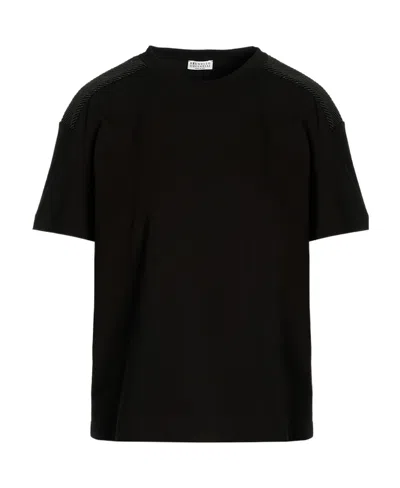 Brunello Cucinelli Short-sleeve Crew Neck T-shirt In Black