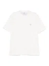 Brunello Cucinelli Men Cotton Jersey Crew-neck T-shirt With Logo And Faux-layering In Cream