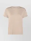 Brunello Cucinelli Short Sleeve Crewneck Knitwear With Sparkling Finish In Pink