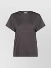 Brunello Cucinelli Short Sleeve Crewneck Sparkling Finish In Blue