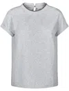 Brunello Cucinelli Short-sleeve Crewneck Top In Gray