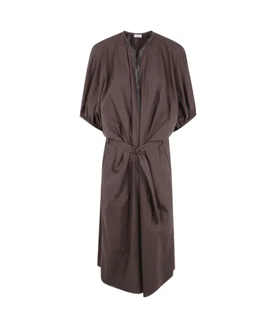 Brunello Cucinelli Short Sleeve Dress In Black