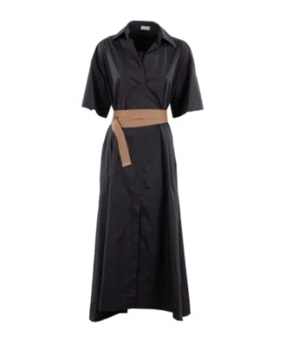 Brunello Cucinelli Short Sleeve Dress In Black