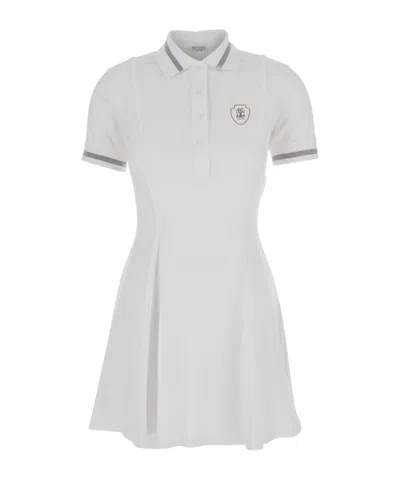 Brunello Cucinelli Short Sleeve Dress In White