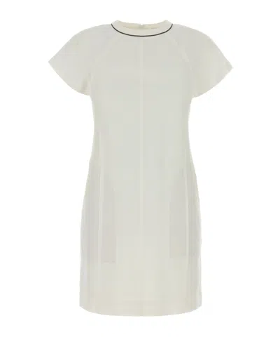 Brunello Cucinelli Short Sleeve Dress In White