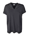 Brunello Cucinelli Short-sleeve Fitted Blouse In Black