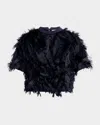 Brunello Cucinelli Short-sleeve Fringe Fil Coupé Jacquard Blouse In Blue
