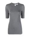 Brunello Cucinelli Short-sleeve Knitted Top In Gray