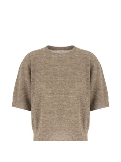 Brunello Cucinelli Short-sleeve Knitwear In Brown