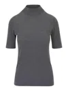 Brunello Cucinelli Short Sleeve Mock-neck Sweater In Black